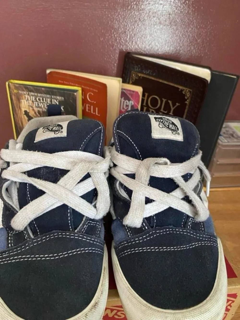 Vans Kids Navy and White Old Skool Sneakers